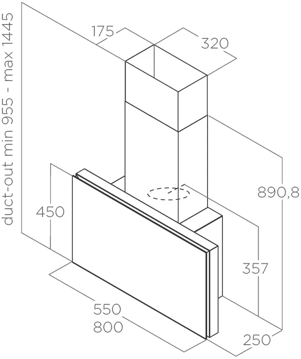 8020283050105 Eico 5620 Plat WH/F/55 Connex - Væghængt emhætte Hvidevarer,Emhætter,Vægmonterede emhætter 6800501050 WH/F/55 Connex