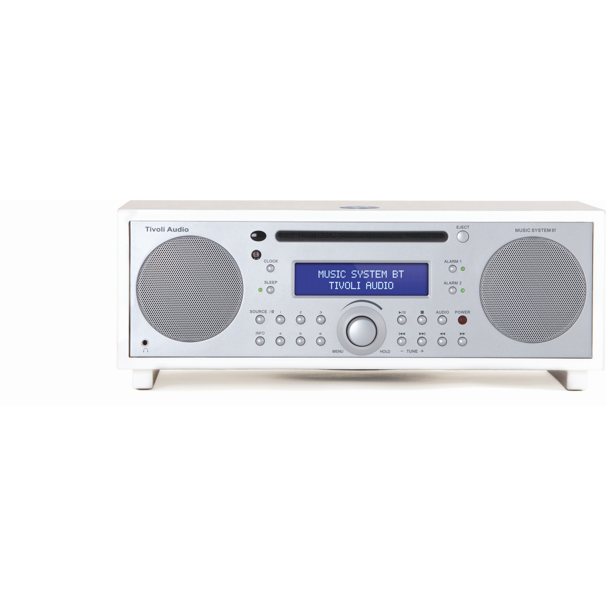 815097015222 Tivoli Audio Music System BT White/Silver - CD/FM/AM/AUX/Blu TV & HIFI,Lyd,Radioer 15400001050 MSYBT-1522-EU