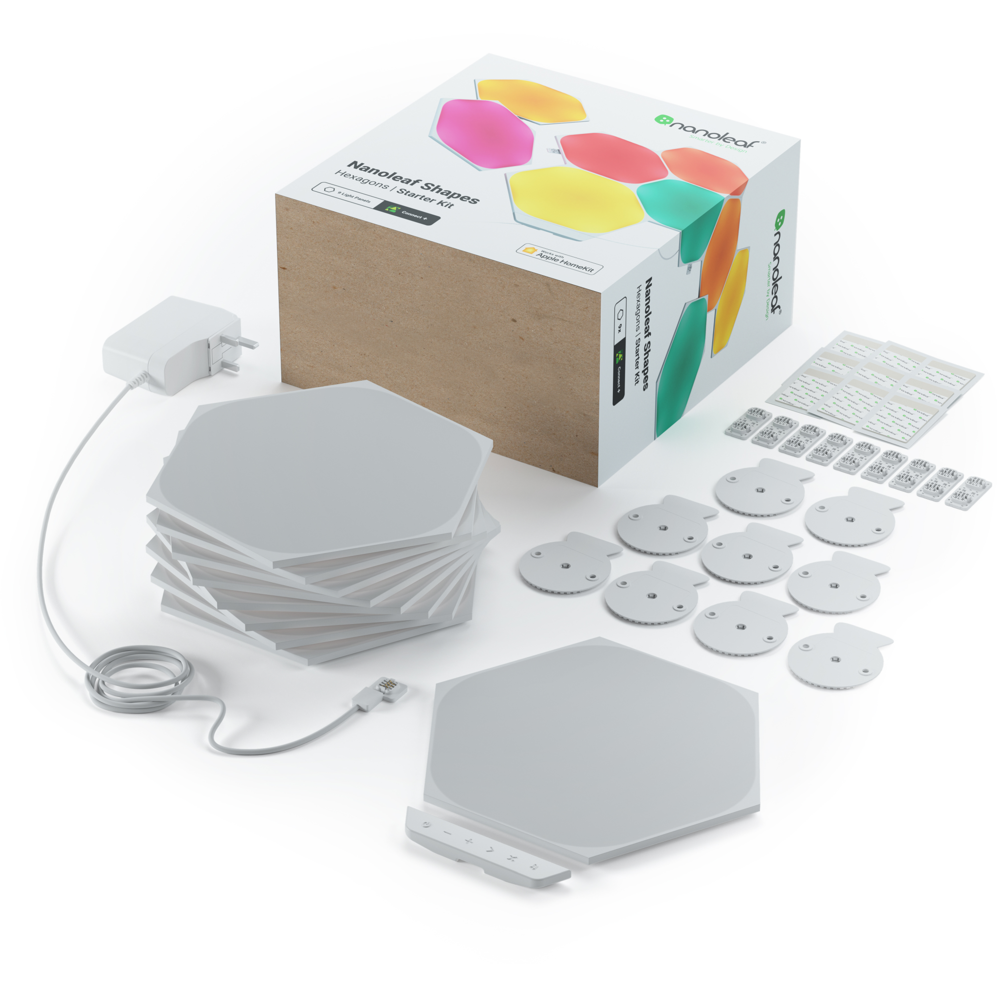 840102700657 Nanoleaf Shapes Hexagons Starter Kit 9PK Hus & Have,Smart Home,Smart belysning 15600002760 NL42-0002HX-9PK