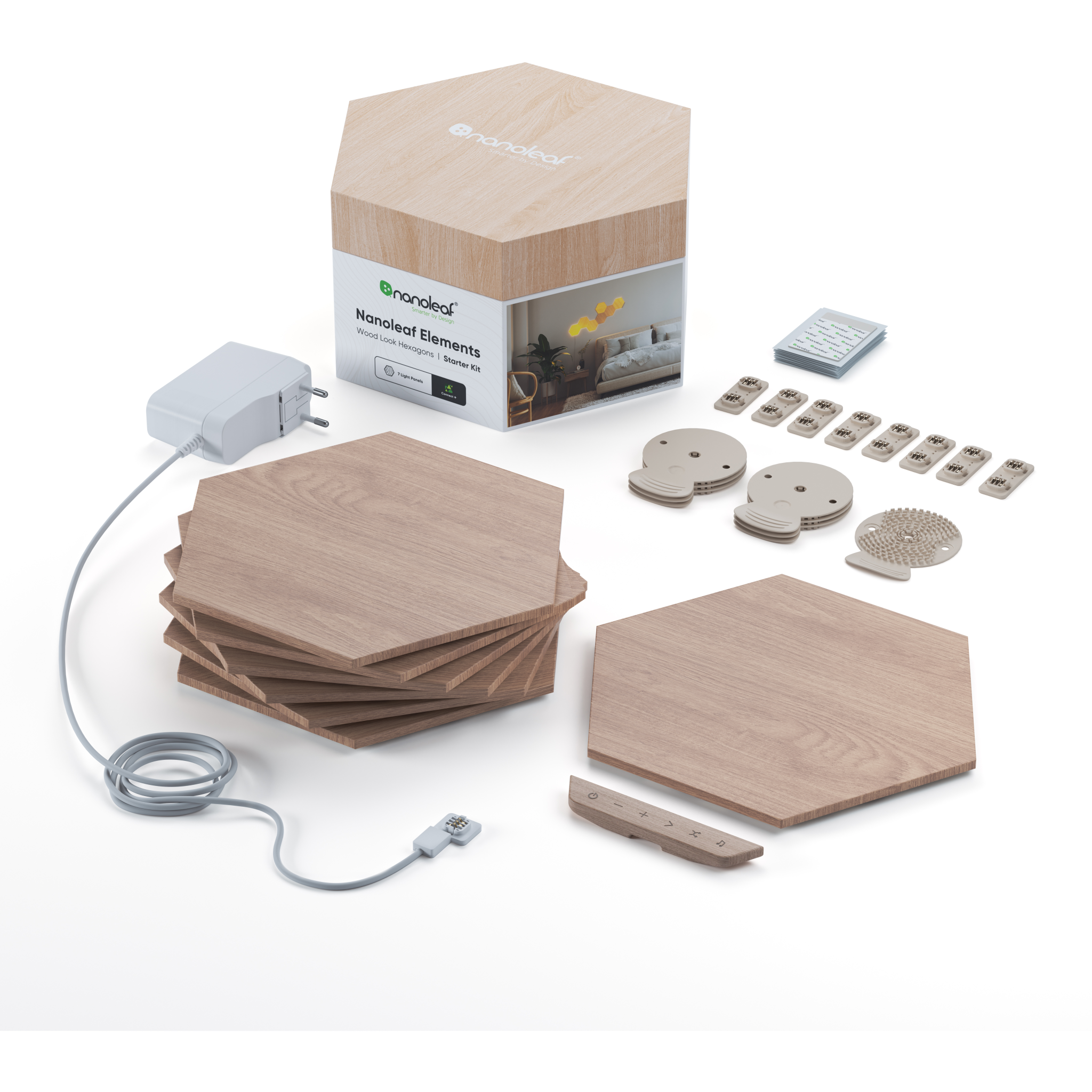 840102701678 Nanoleaf Elements Hexagons Starter Kit 7PK Hus & Have,Smart Home,Smart belysning 15600002880 NL52-K-7002HB-7PK