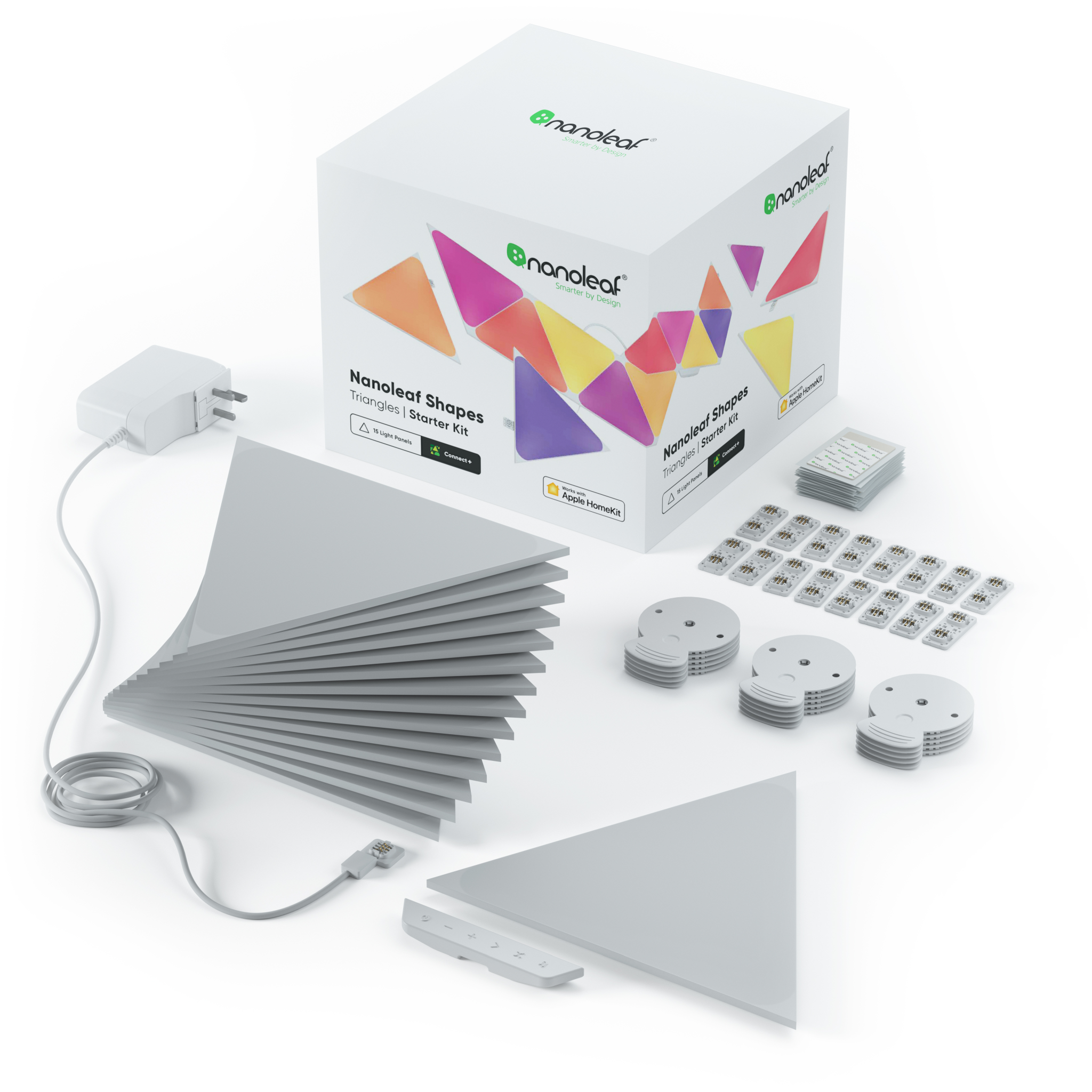 840102701692 Nanoleaf Shapes Triangles Starter Kit 15PK Hus & Have,Smart Home,Smart belysning 15600002850 NL47-6002TW-15PK