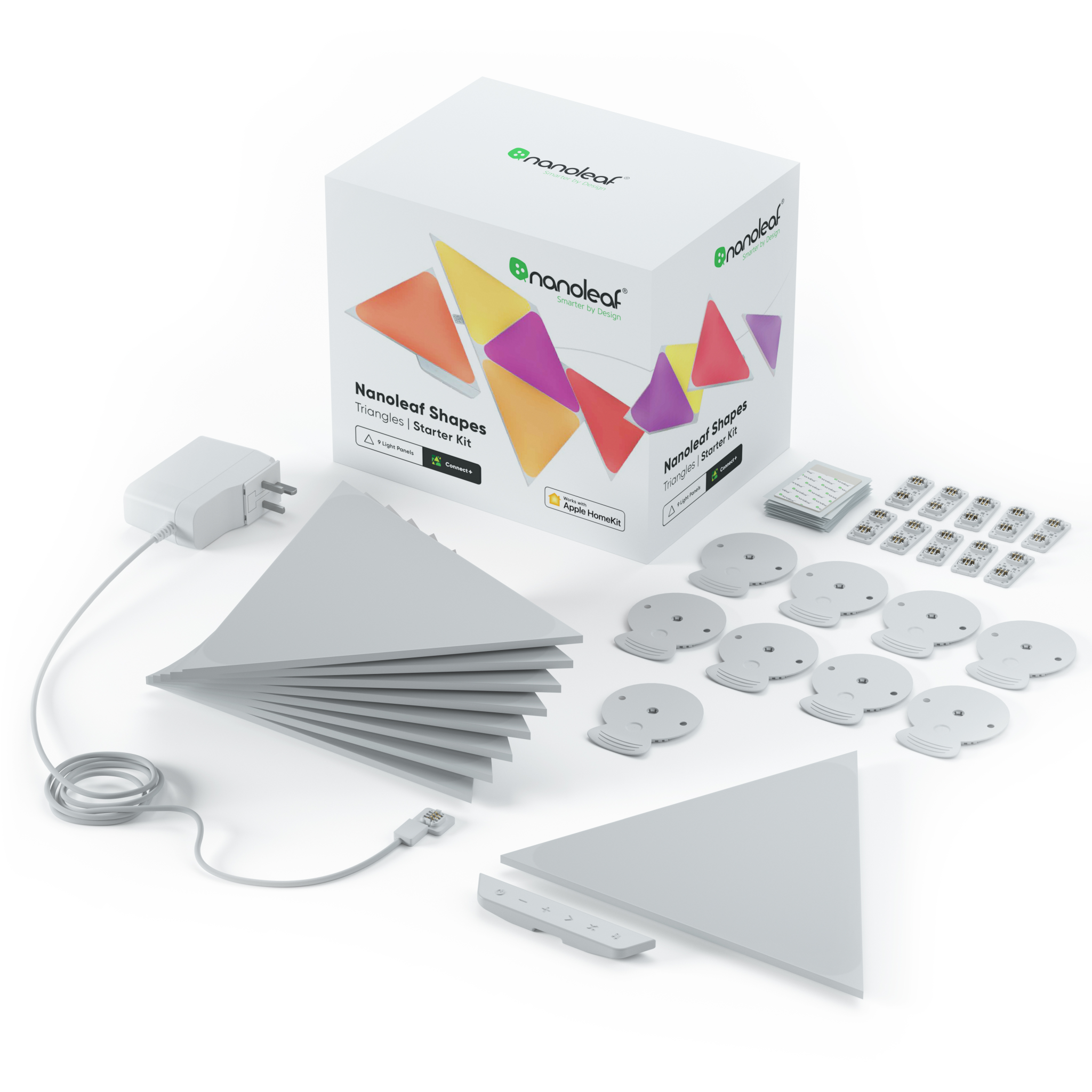 840102701777 Nanoleaf Shapes Triangles Starter Kit 9PK Hus & Have,Smart Home,Smart belysning 15600002830 NL47-0002TW-9PK