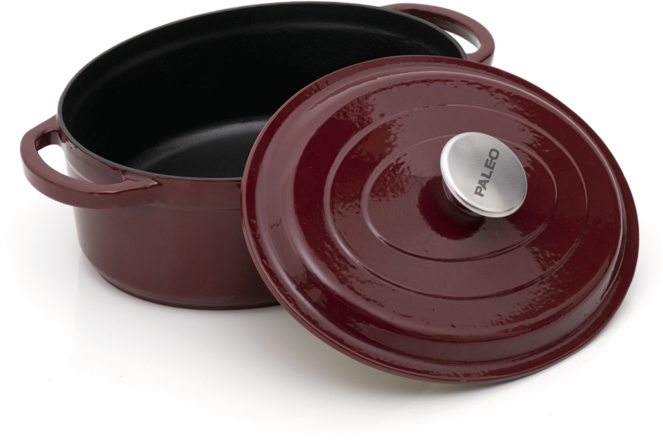 8680131812752 Paleo Oval Gryde Lav, bordeaux, 23x29cm - Gryde Husholdning,Køkkenudstyr,Gryder 37900002160 PO2960