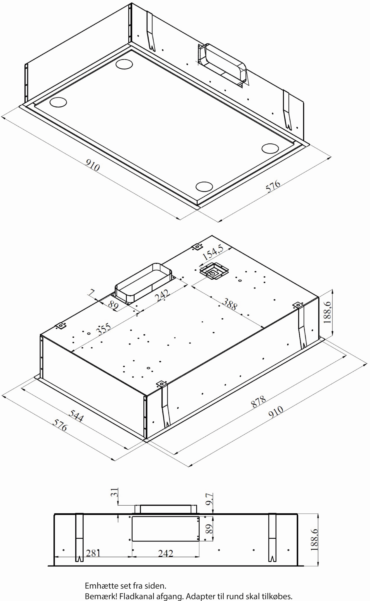 8699316338154 Silverline SM 4929-90 HV - Loftintegreret emhætte Hvidevarer,Emhætter,Loftsintegrerede emhætter 37900381540 SM 4929-90 HV