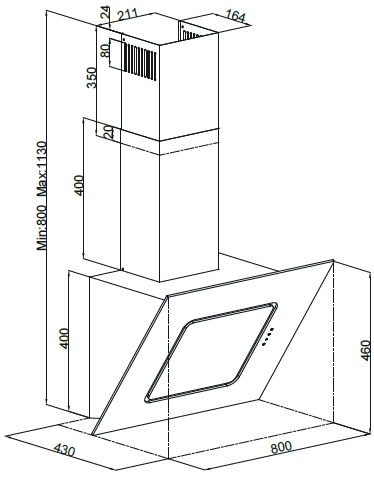 8699316340614 Silverline SC 3422-80 SR - Emhætte til centralventilation Hvidevarer,Emhætter,Emhætter til centralventilation 37900003040 SC 3422-80 SR