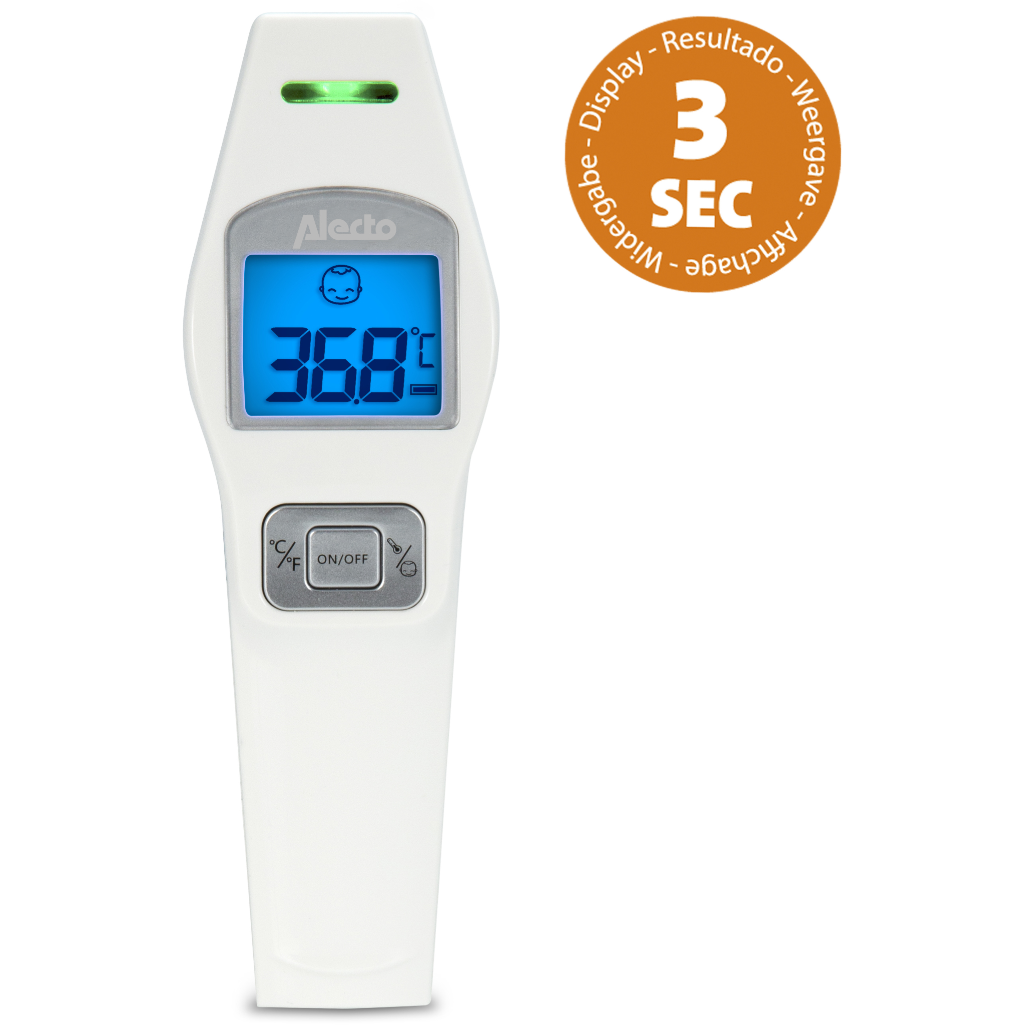 8712412579488 Alecto Forehead thermometer, infrared BC-37 - Pandetermomete Personlig pleje,Sundhed,Termometer 5800000330 BC-37