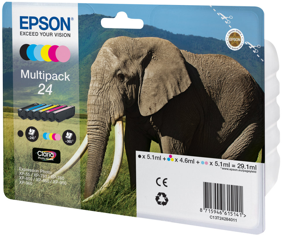 8715946615141 Epson Claria Photo HD ink, multipack 6-colours - Blæk til fo Computer & IT,Printere & Scannere,Blæk & toner 14601001278 C13T24284011