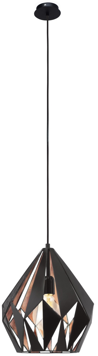 9002759492540 Eglo Carlton 1 sort/kobber 49254 - Pendel Lamper,Pendler-/ Hængelamper,Pendler/Hængelamper 83100003140 Carlton 1 sort/kobber 49254