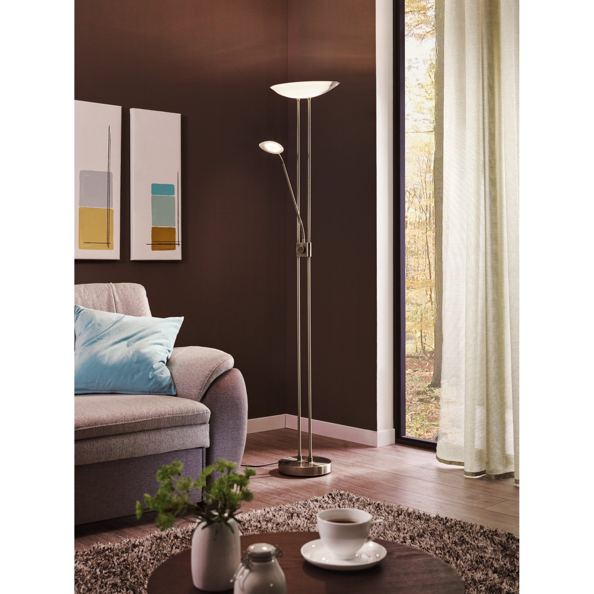 Baya gulvuplight LED H180 cm Børstet stål - 93874