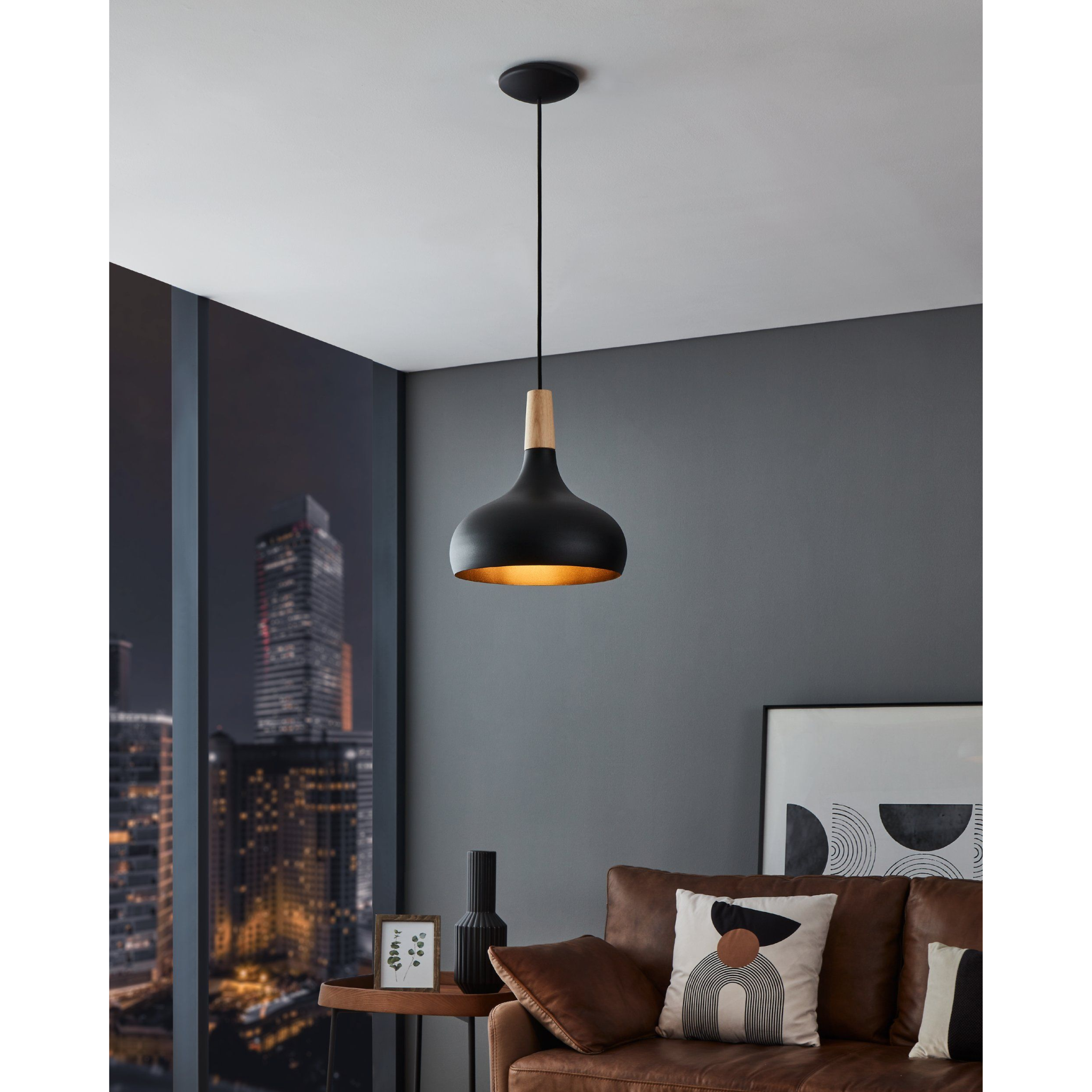 9008606235780 Eglo SABINAR sort Ø28 - Pendel Lamper,Pendler-/ Hængelamper,Pendler/Hængelamper 83100006080 900162