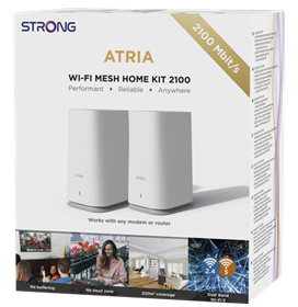 9120072372698 Strong Mesh 2100 Home Kit - 200m2 (2,4+5GHz) 2 st. ATRIA Mes Computer & IT,Netværk,Powerline 20500242154 MESH2100-2