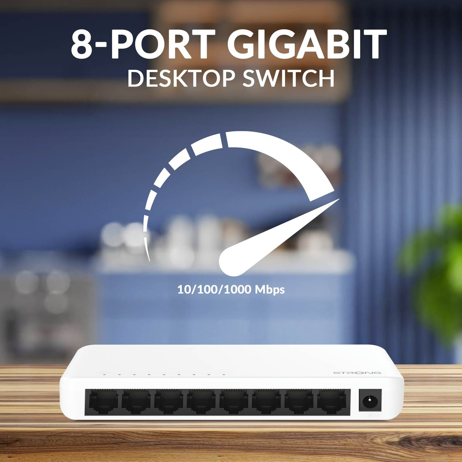 9120072375620 Strong switch 8 Gigabit ports plastic white - Switch Computer & IT,Netværk,Diverse netværk 2190006016 SW8000P
