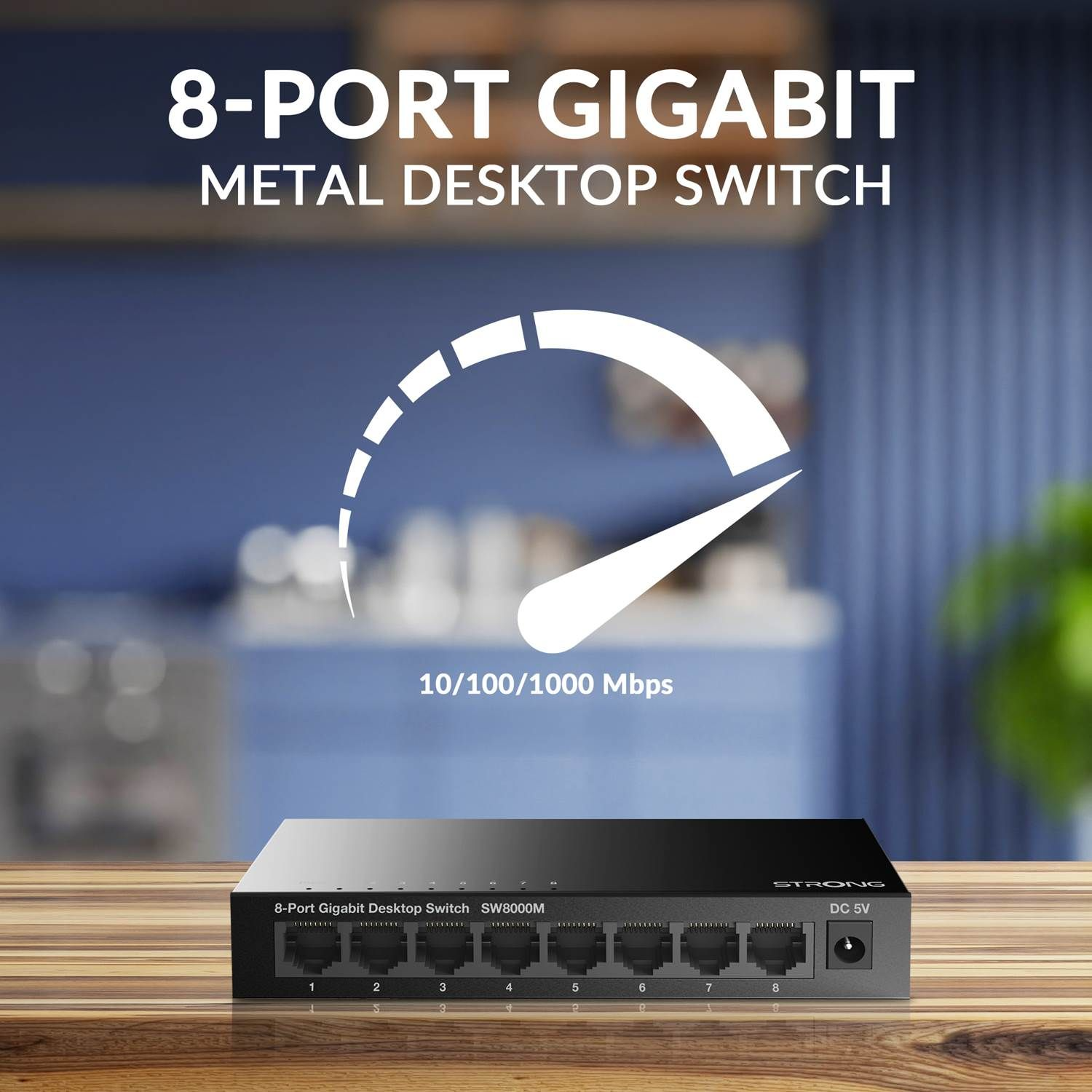 9120072375644 Strong switch 8 Gigabit ports metal - Switch Computer & IT,Netværk,Diverse netværk 2190006015 SW8000M