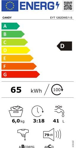 Candy EYT1262DWE1S - Topbetjent vaskemaskine