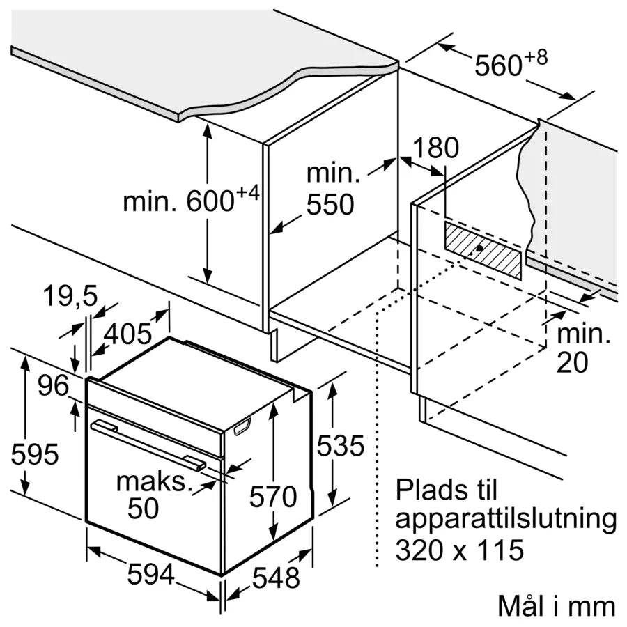 Bosch HBG517CS3 - Ovn til indbygning