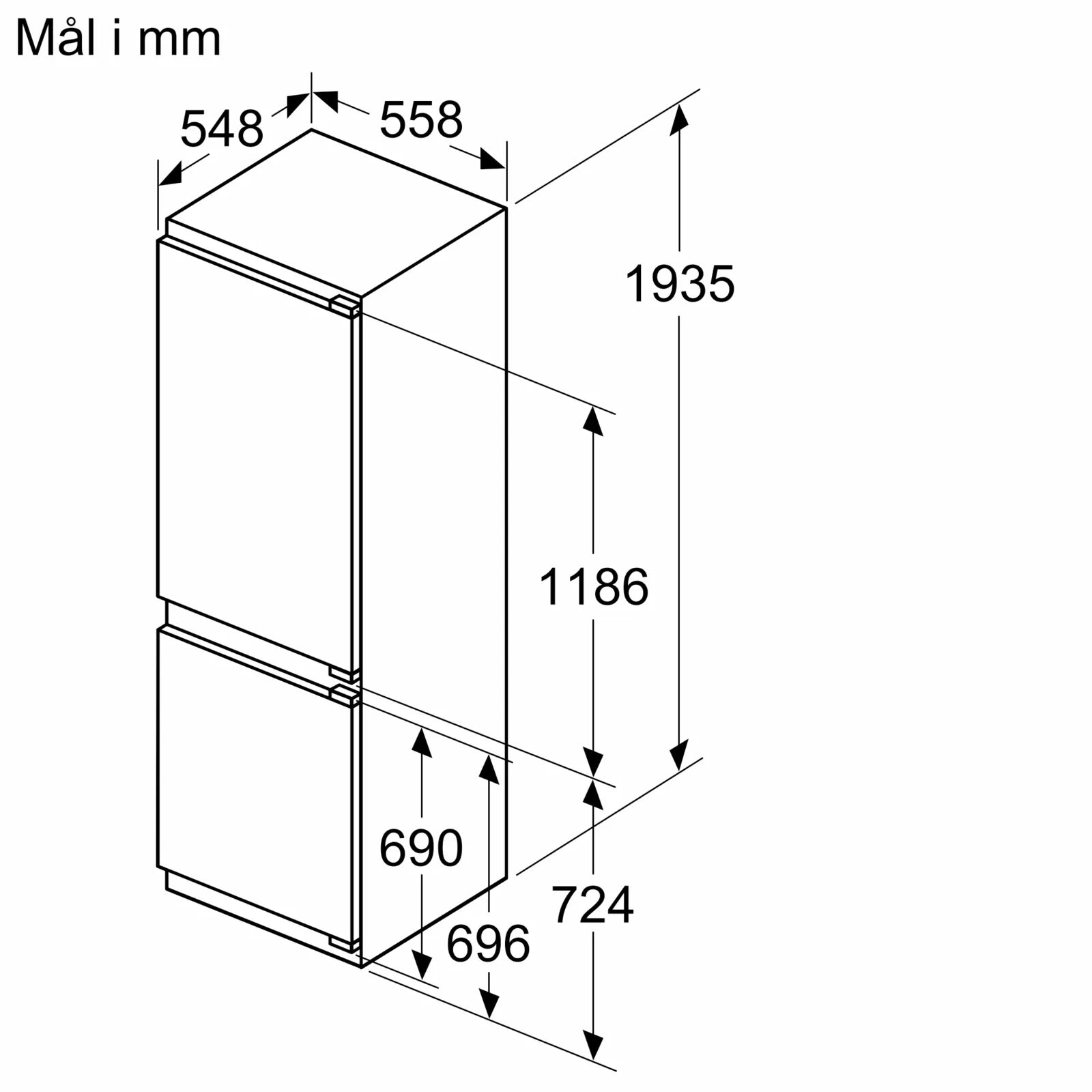 Siemens KI96NVFD0 - Integrerbart kølefryseskab