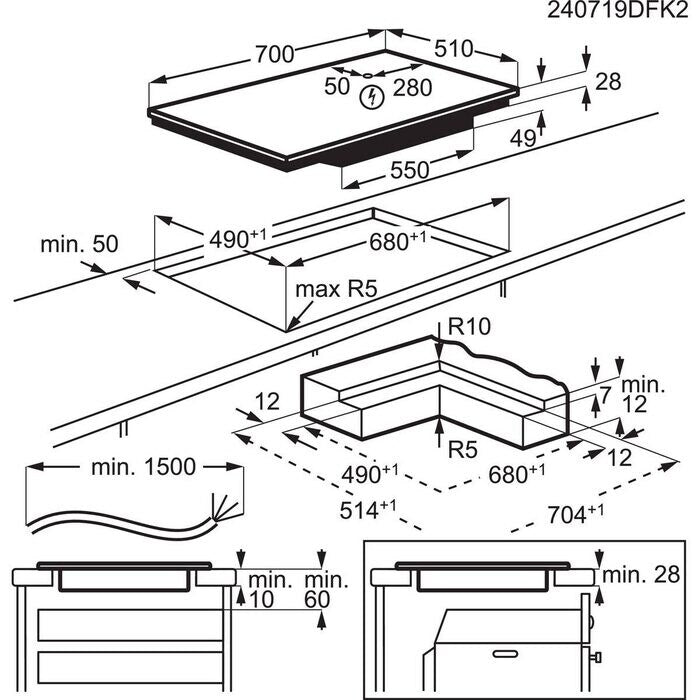 AEG TO74IB00IB - Induktionskogeplade
