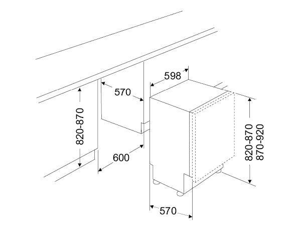 Vestfrost VIDW 2060 - Opvaskemaskine til integrering