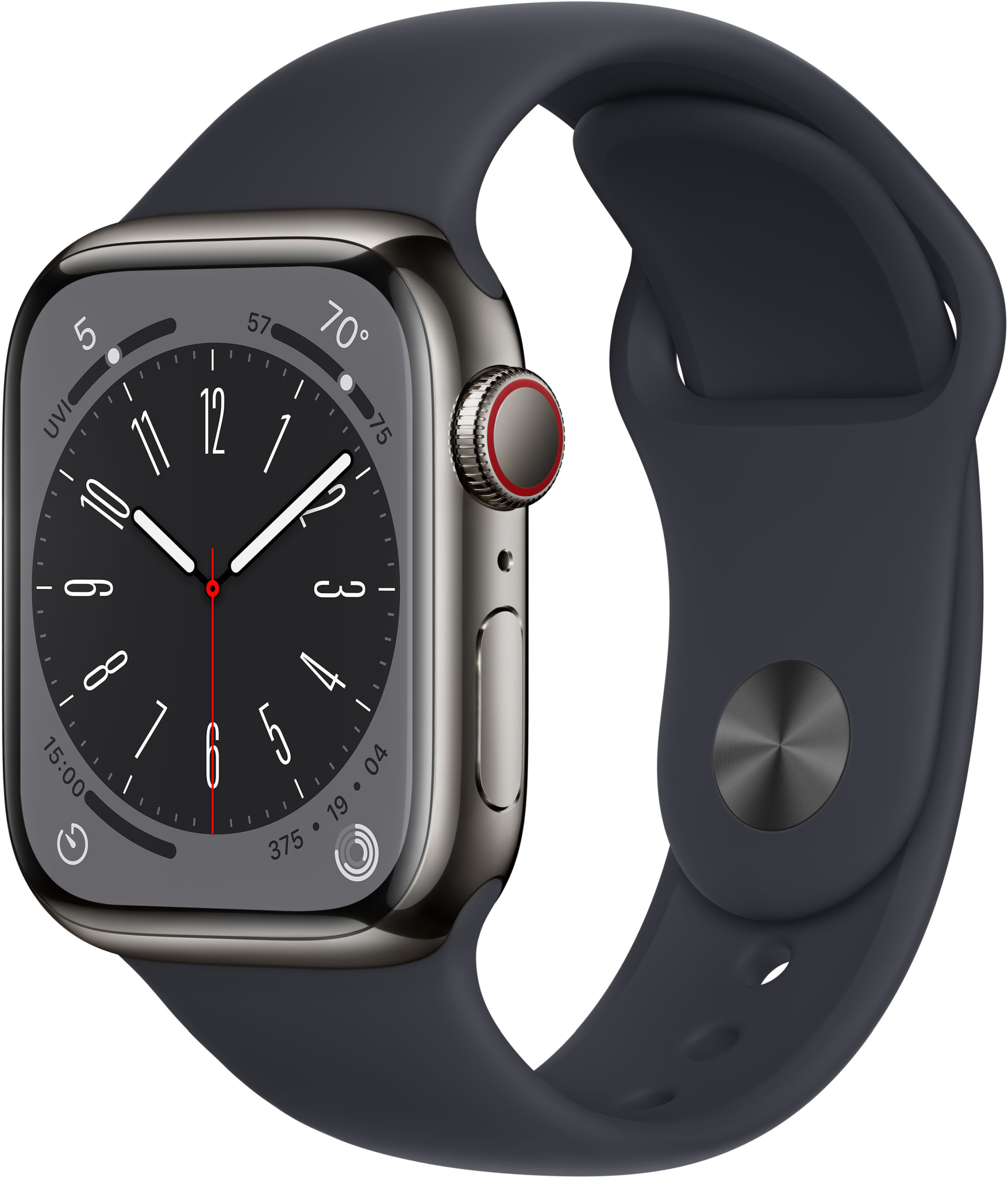 Apple Watch Ser 8 GPS+Cell 41mm Graphite Stainless Steel Cas