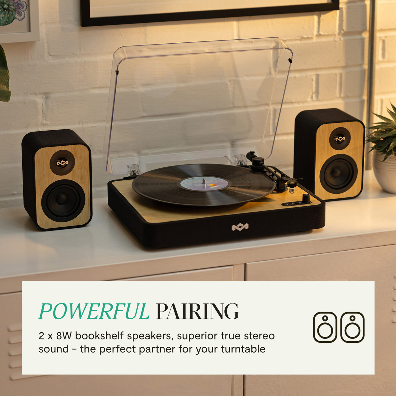 House of Marley Uplift Bookshelf bluetooth højttalere, sort