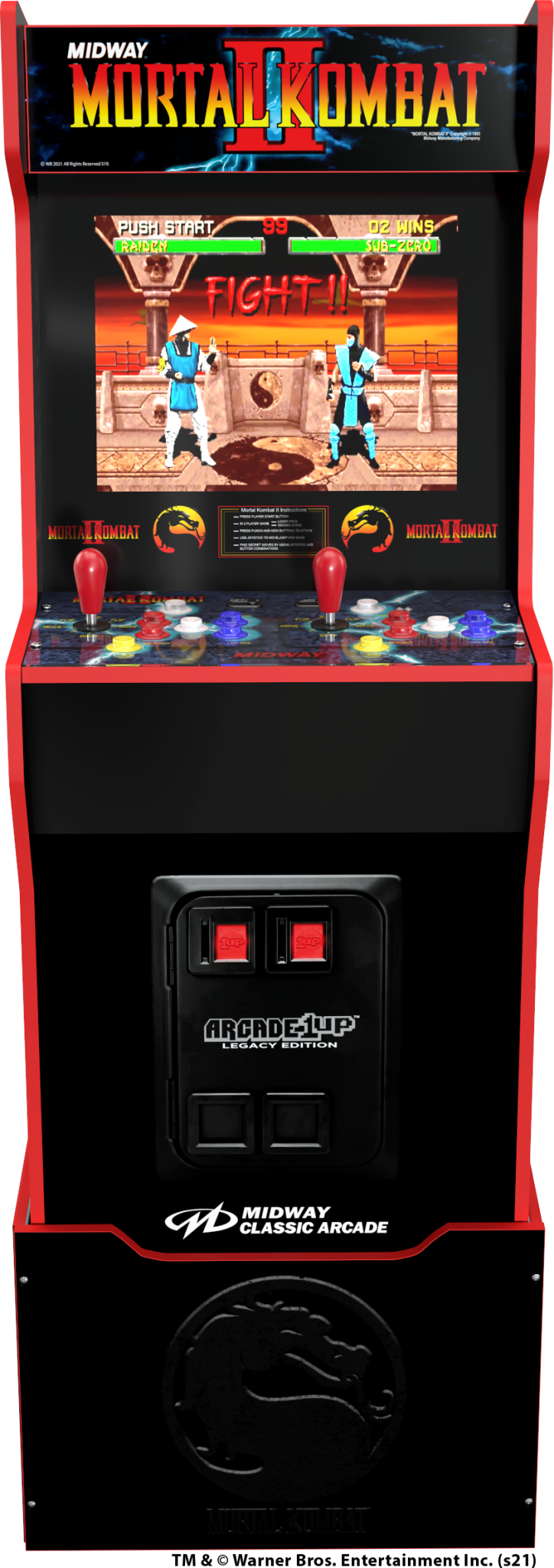 1220000272965 ARCADE 1 UP LEGACY MIDWAY MORTAL KOMBAT - Arcadespil Computer & IT,Gaming,Gaming tilbehør 18900006930 MID-A-10140