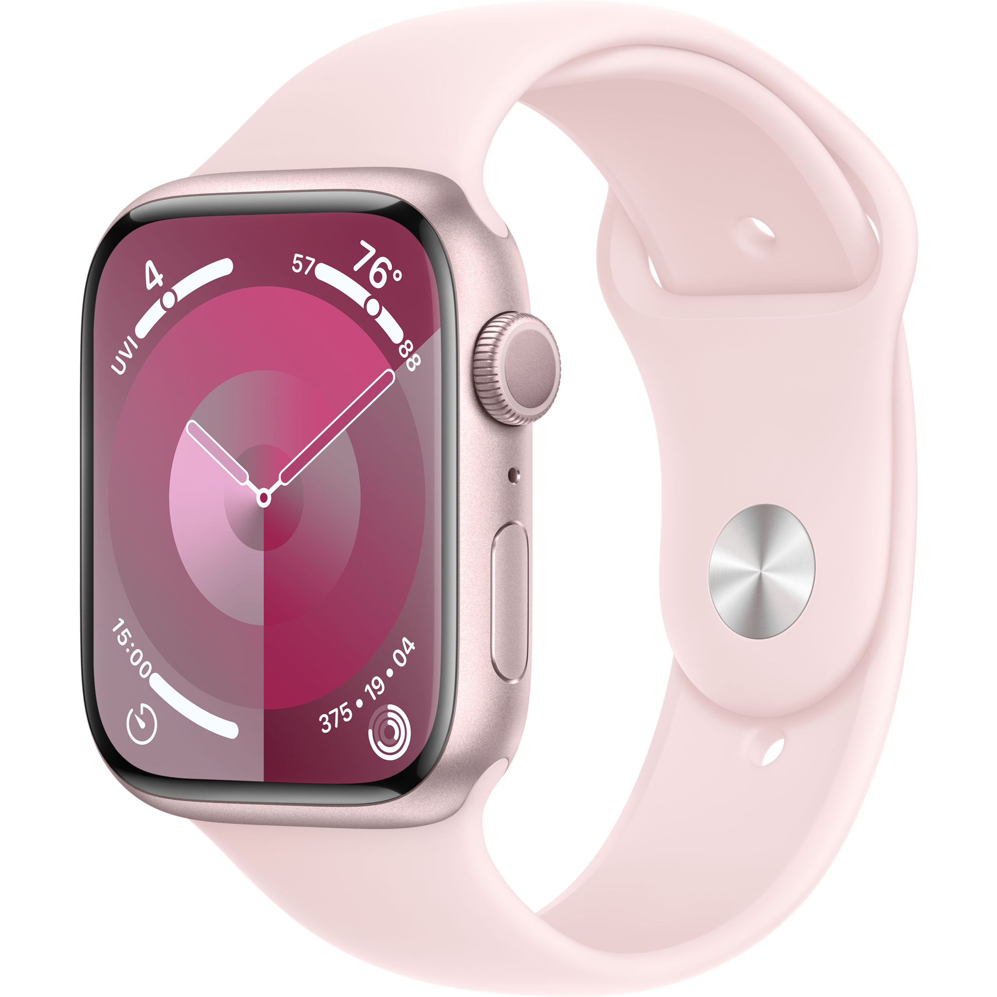 194253822295 Apple Watch Series 9 GPS 45mm Pink Aluminium Case with Light Telefon & GPS,Smartwatch,Watch 14900032060 MR9H3DH/A