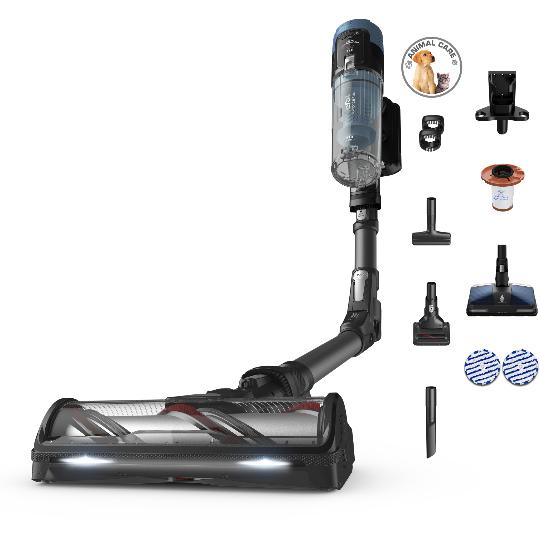 3221616128606 TEFAL X-Force 14.80 Flex Animal Aqua - Stickvac med moppe Hus & Have,Støvsugere,Stickvacs 2190013480 X-Force 14.80 Flex Animal Aqua