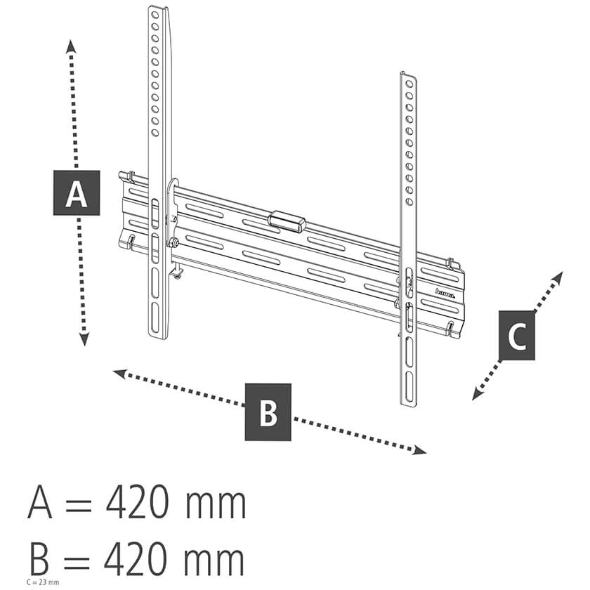 4047443509369 Hama TV Wall Bracket Fixed up to 65'', sort TV & HIFI,TV,Vægbeslag 15000002340 00220809