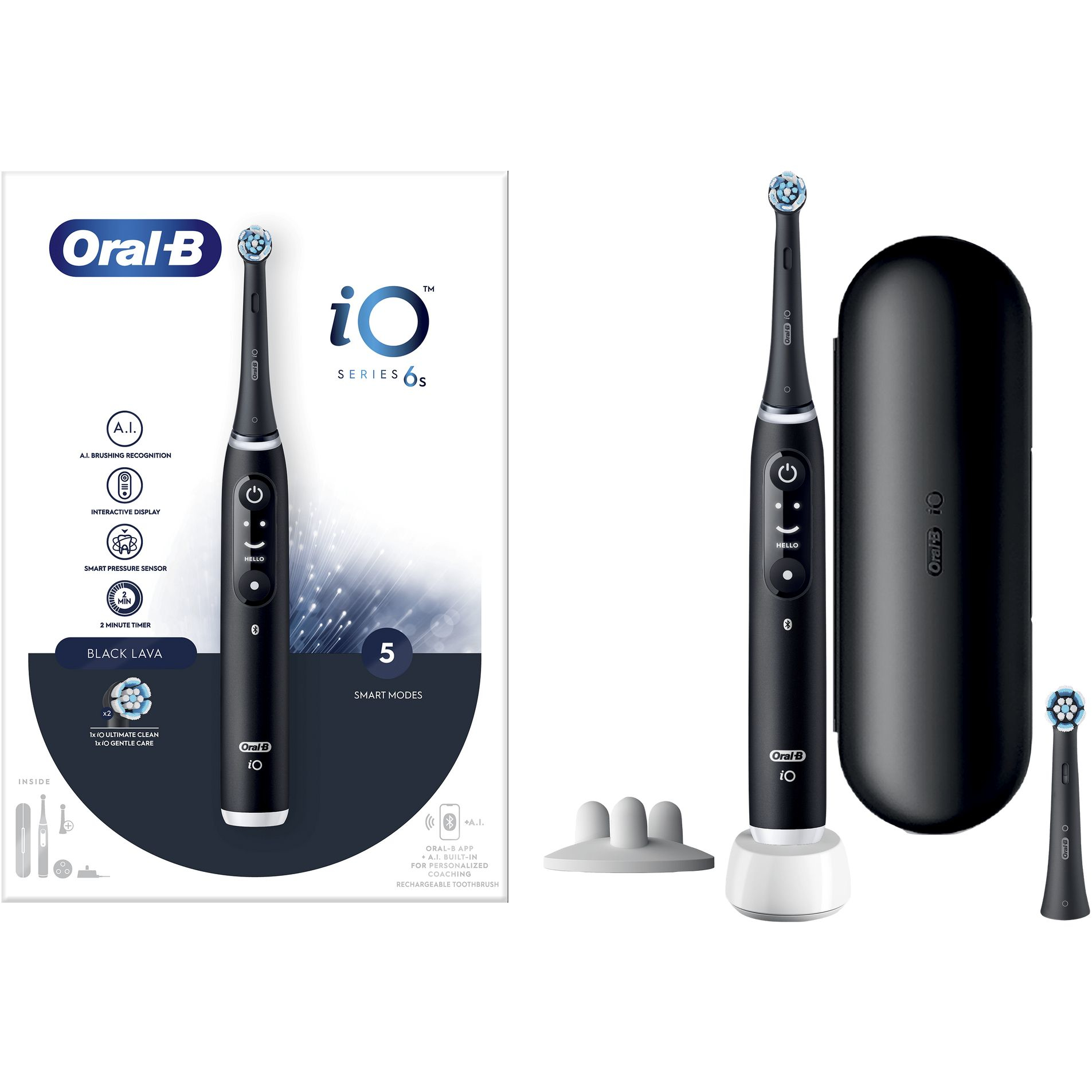 4210201409137 Oral-B iO6S el-tandbørste sort Personlig pleje,Tandpleje,El-tandbørster 2190015997 iO6S Black