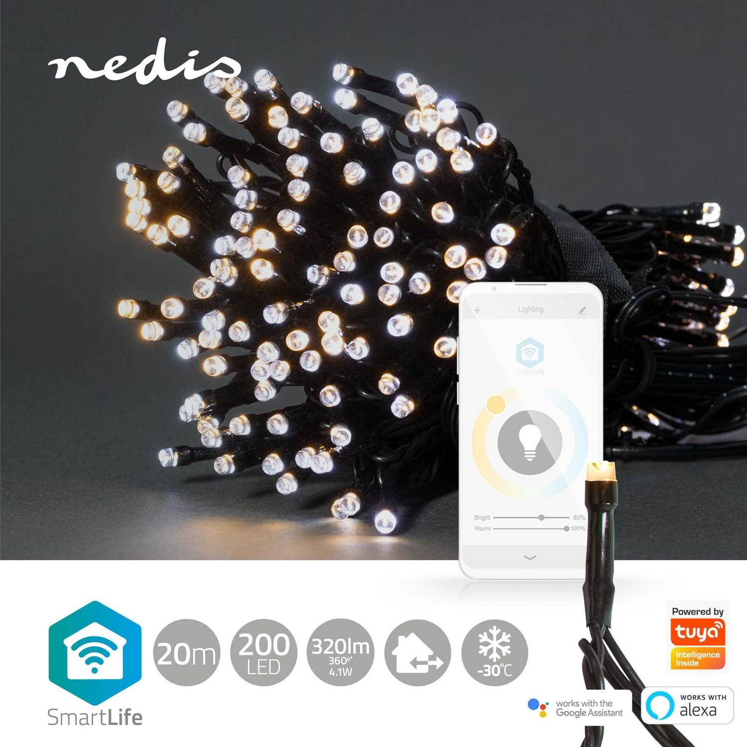 5412810404766 Nedis 20M 200LED WiFi lyskæde Hus & Have,Smart Home,Smart belysning 2190002009 117893