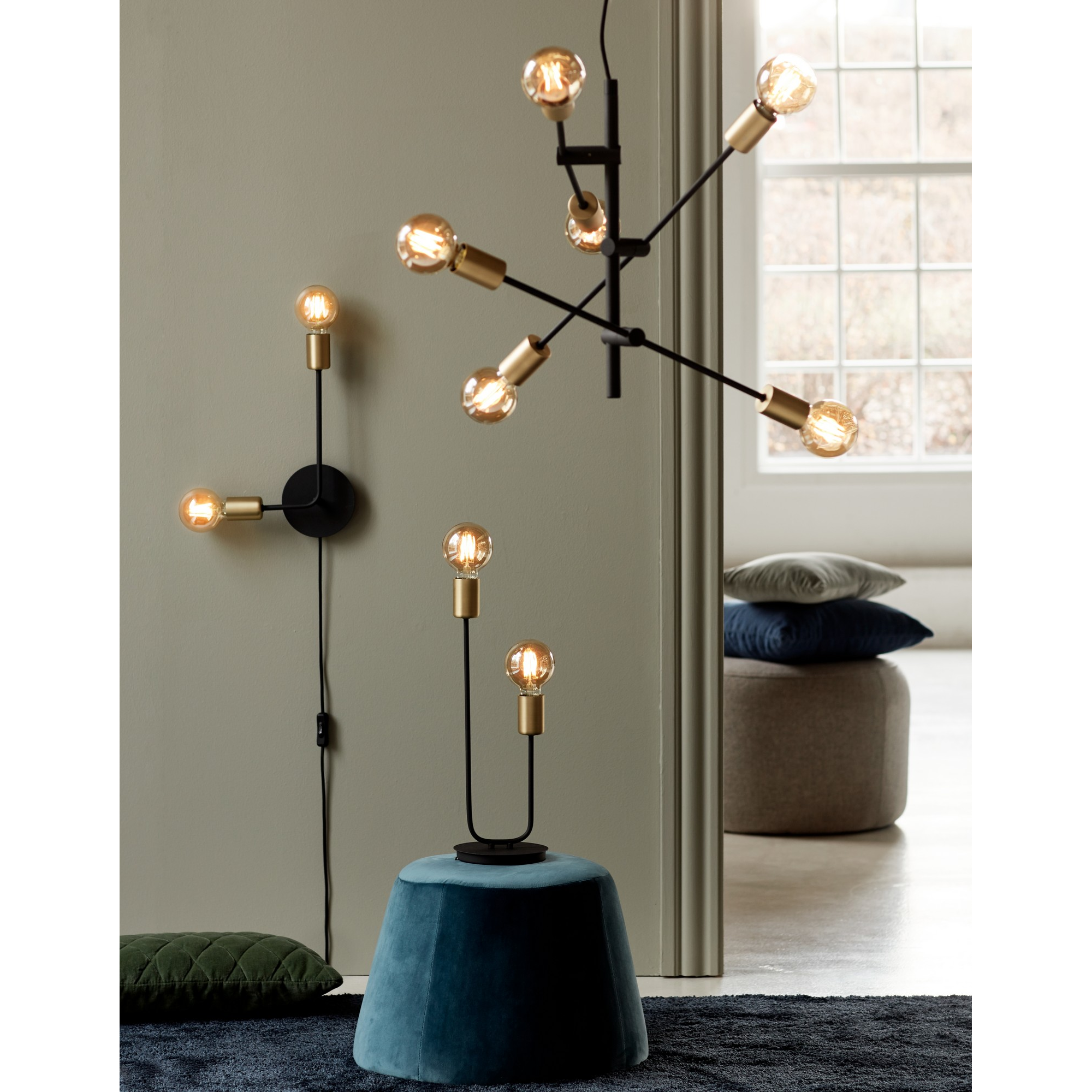 5701581463981 Nordlux Josefine sort 6-spot pendel Lamper,Pendler-/ Hængelamper,Pendler/Hængelamper 87100007110 Josefine