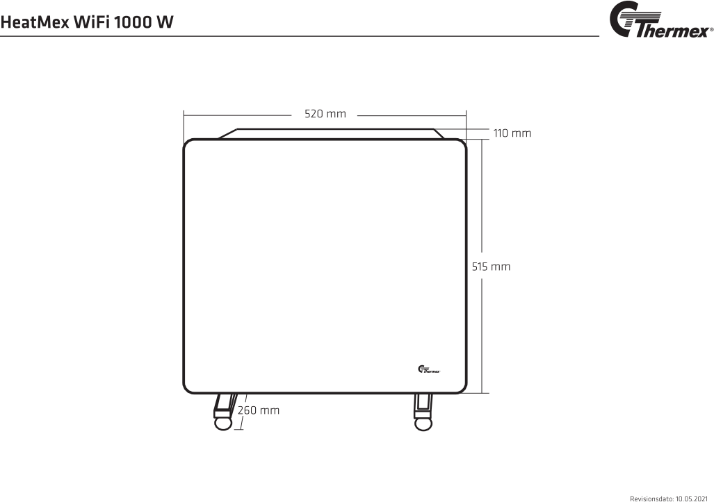 5703347103056 Thermex 140.21.1000.2 - Radiator HeatMex Wifi Panel heater 1 Hus & Have,Klima/ ventilation,Radiatorer 9900032260 140.21.1000.2