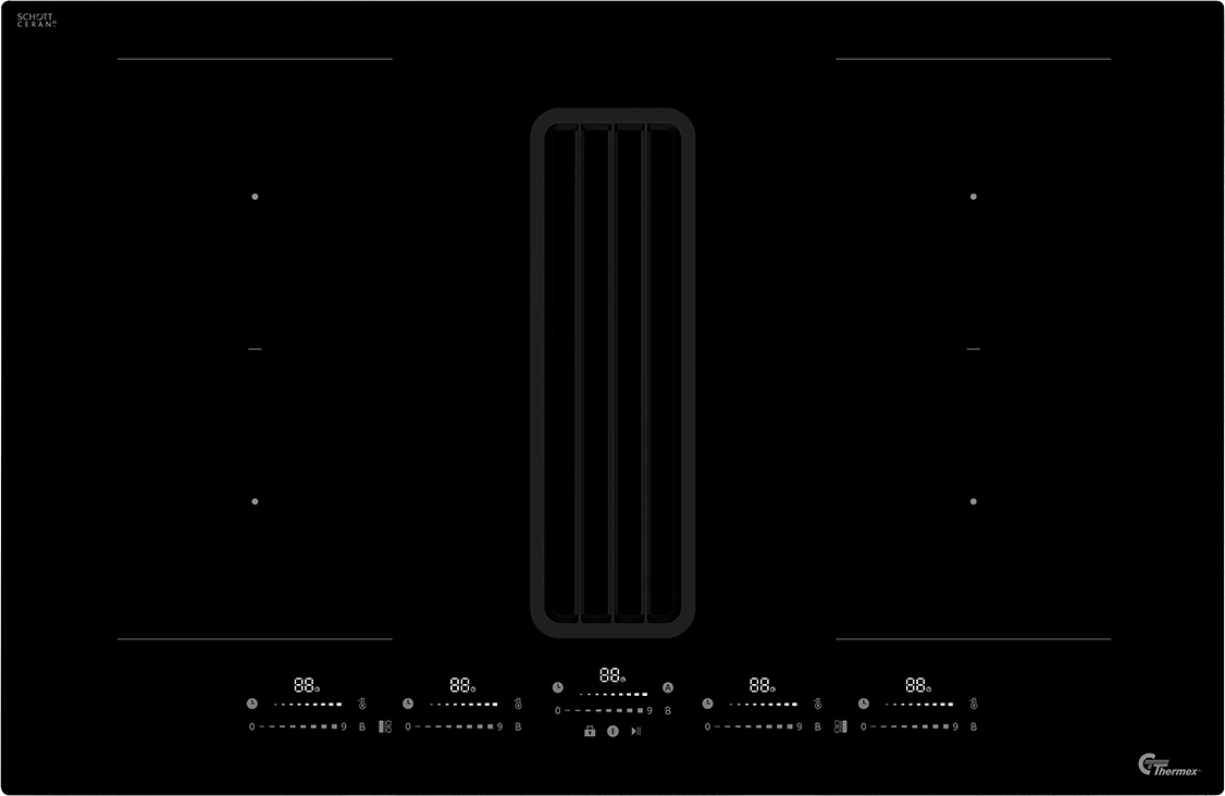 5703347534393 Thermex TXE80 525.21.4082.2 - Kogeplade med indbygget emhætt Hvidevarer,Kogeplader,Kogeplader med indbygget emhætte 2190012649 525.21.4082.2