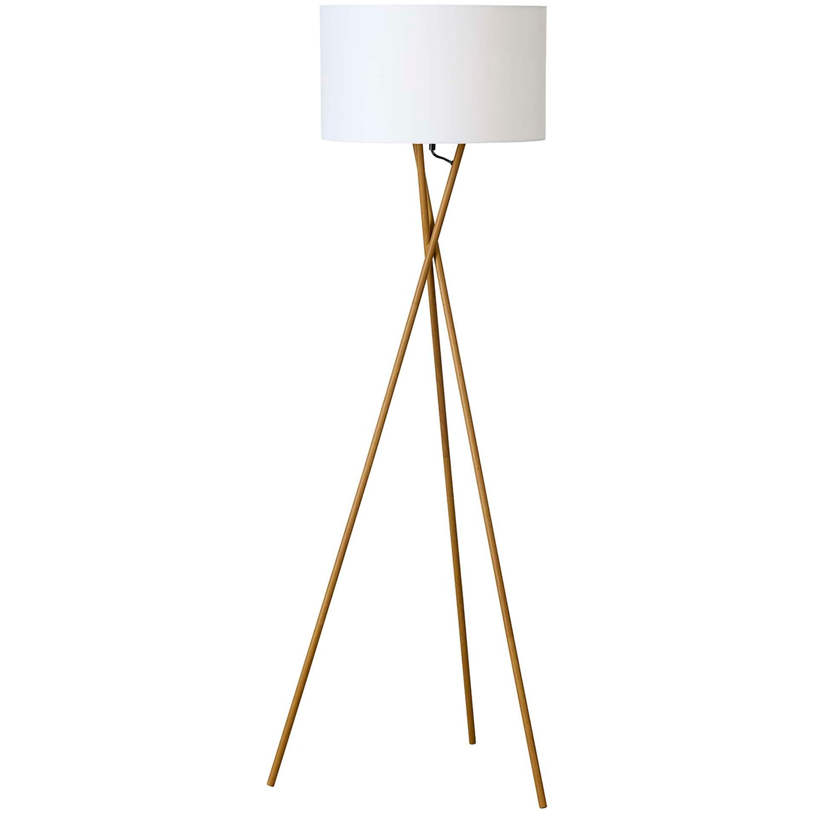 5703701308165 Nielsen Light Uptown trælook m/hvid gulvlampe Lamper,Gulvlamper,Gulvlamper 80900009480 Uptown