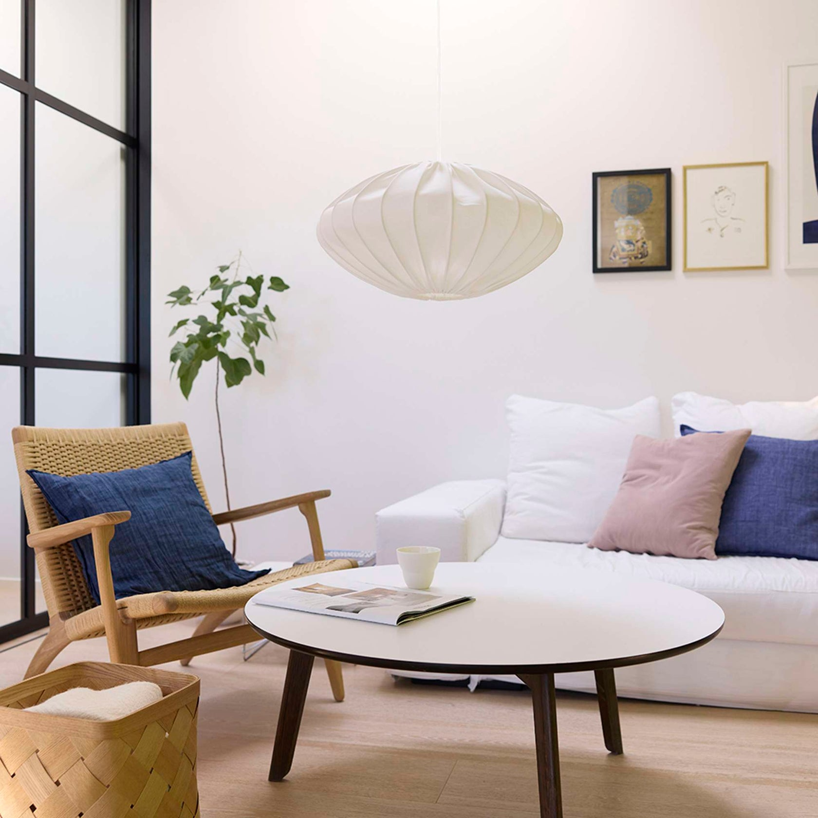 5703701480311 Nielsen Light Jasmin ellipse Ø50 hvid pendel Lamper,Pendler-/ Hængelamper,Pendler/Hængelamper 80900009600 Jasmin