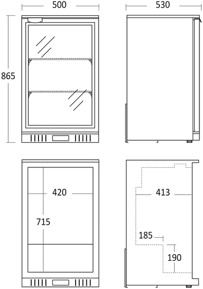 5704704016187 Scandomestic SC 131 HE - Backbar Hvidevarer,Industri,Køleskabe 8300004410 SC 131 HE