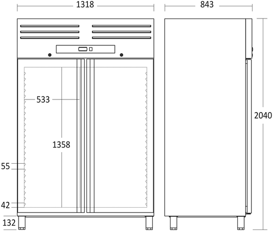 5704704016316 Scandomestic GUR1400X - Lagerkøleskab Hvidevarer,Industri,Køleskabe 8300004470 GUR1400X