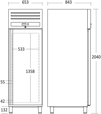 5704704016323 Scandomestic GUR700GDX - Lagerkøleskab Hvidevarer,Industri,Køleskabe 8300004480 GUR700GDX