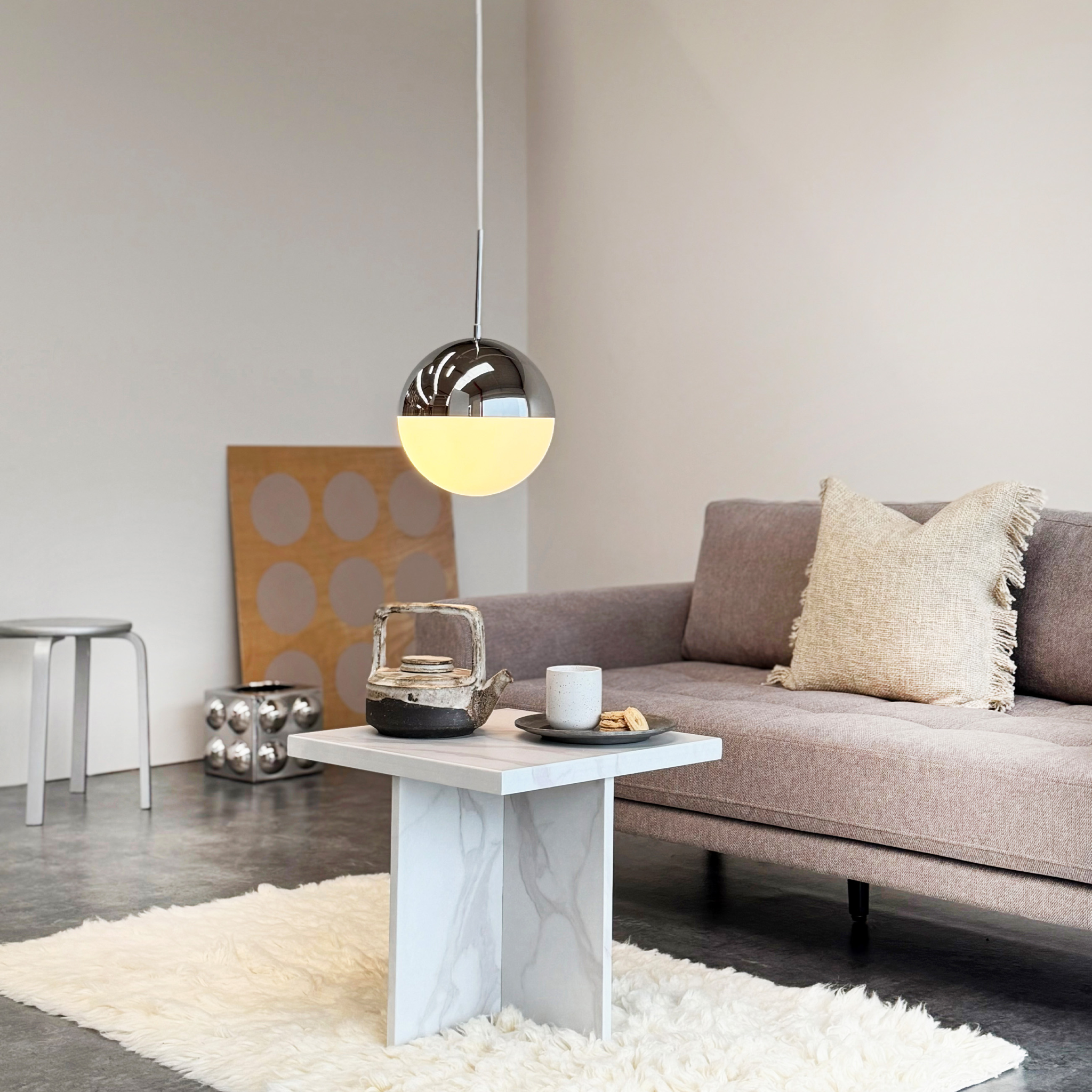 5704709094913 Dyberg Larsen Nova D25 opal/ krom pendel Lamper,Pendler-/ Hængelamper,Pendler/Hængelamper 89200080510 Nova