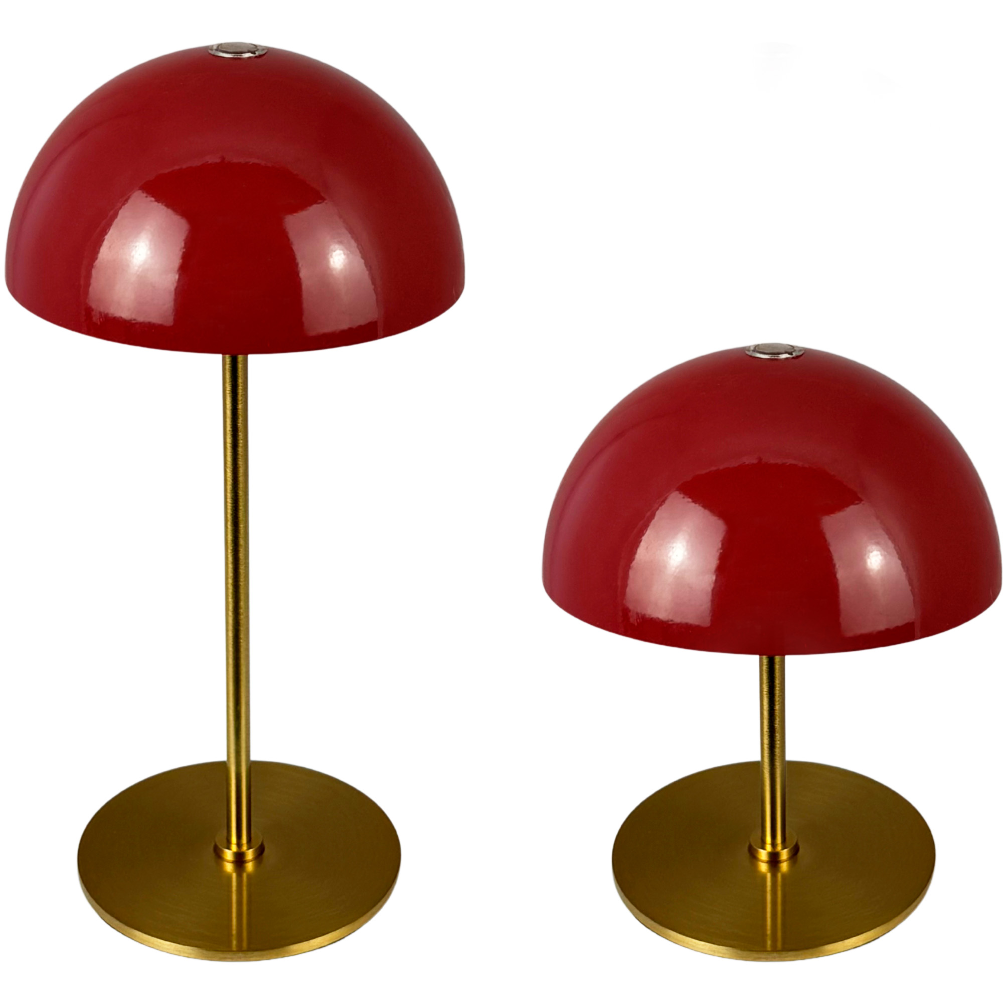 5704709095576 Dyberg Larsen Along LED rød/messing 2 stk. mini bordlampe Lamper,Bordlamper,Trådløse bordlamper 89200080620 Along