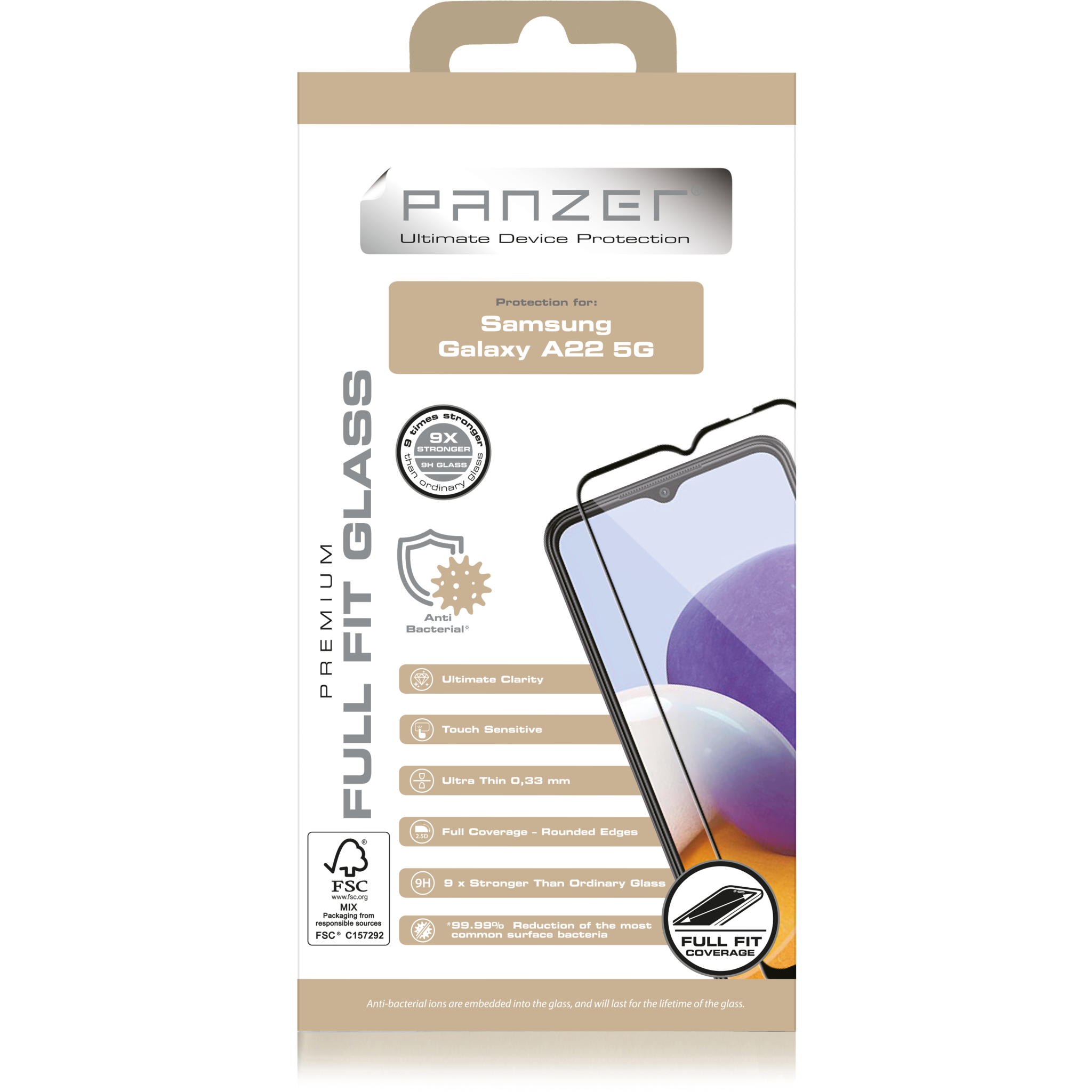 5706470125124 Panzer Samsung Galaxy A22 5G Full-fit Glass Black Telefon & GPS,Tilbehør mobiltelefoner,Skærmbeskyttelse til mobiltelefoner 74600009450 0
