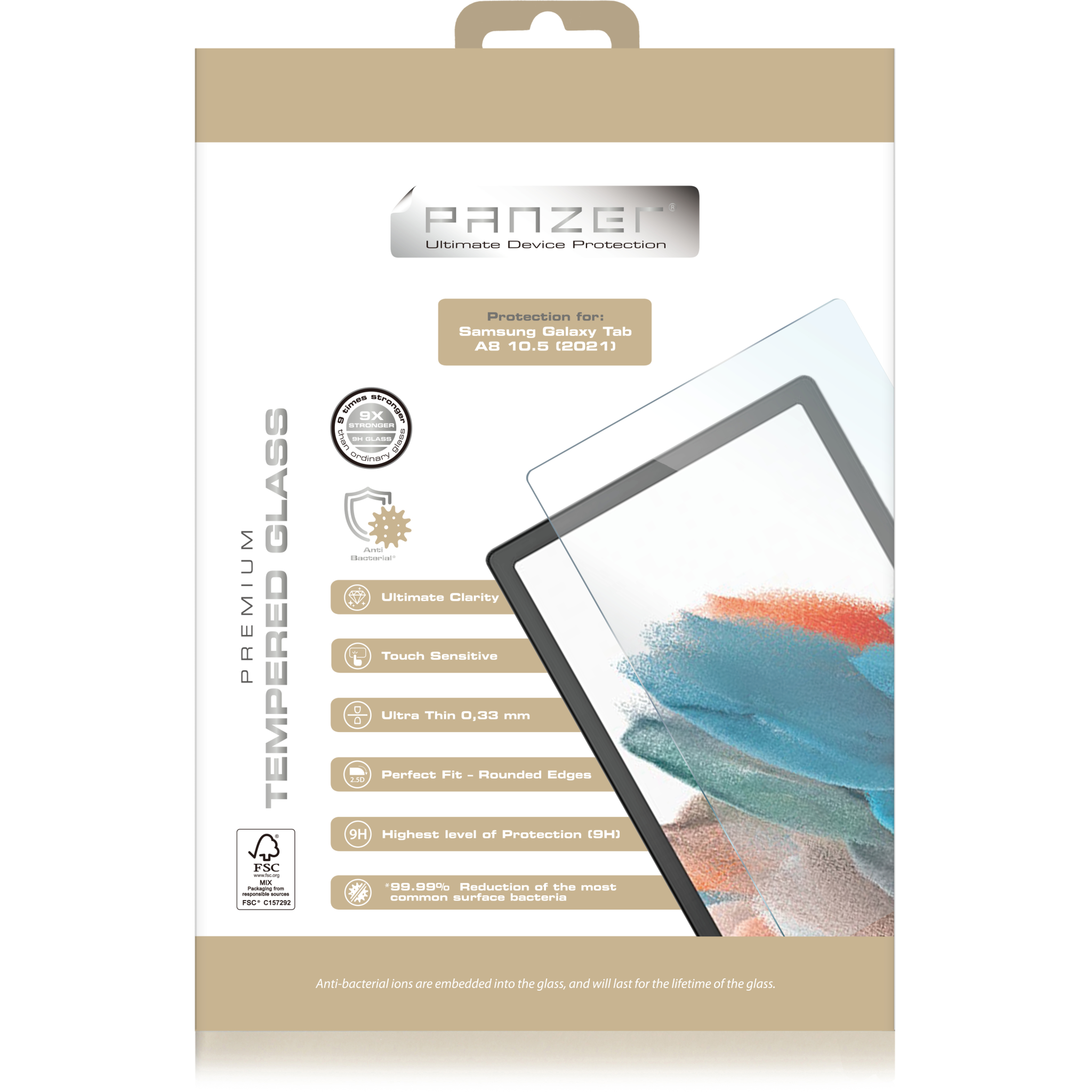 5706470137561 Panzer Samsung Galaxy Tab A8 10.5, Tempered Glass Computer & IT,Tablets,Tilbehør tablets 74600009500 0