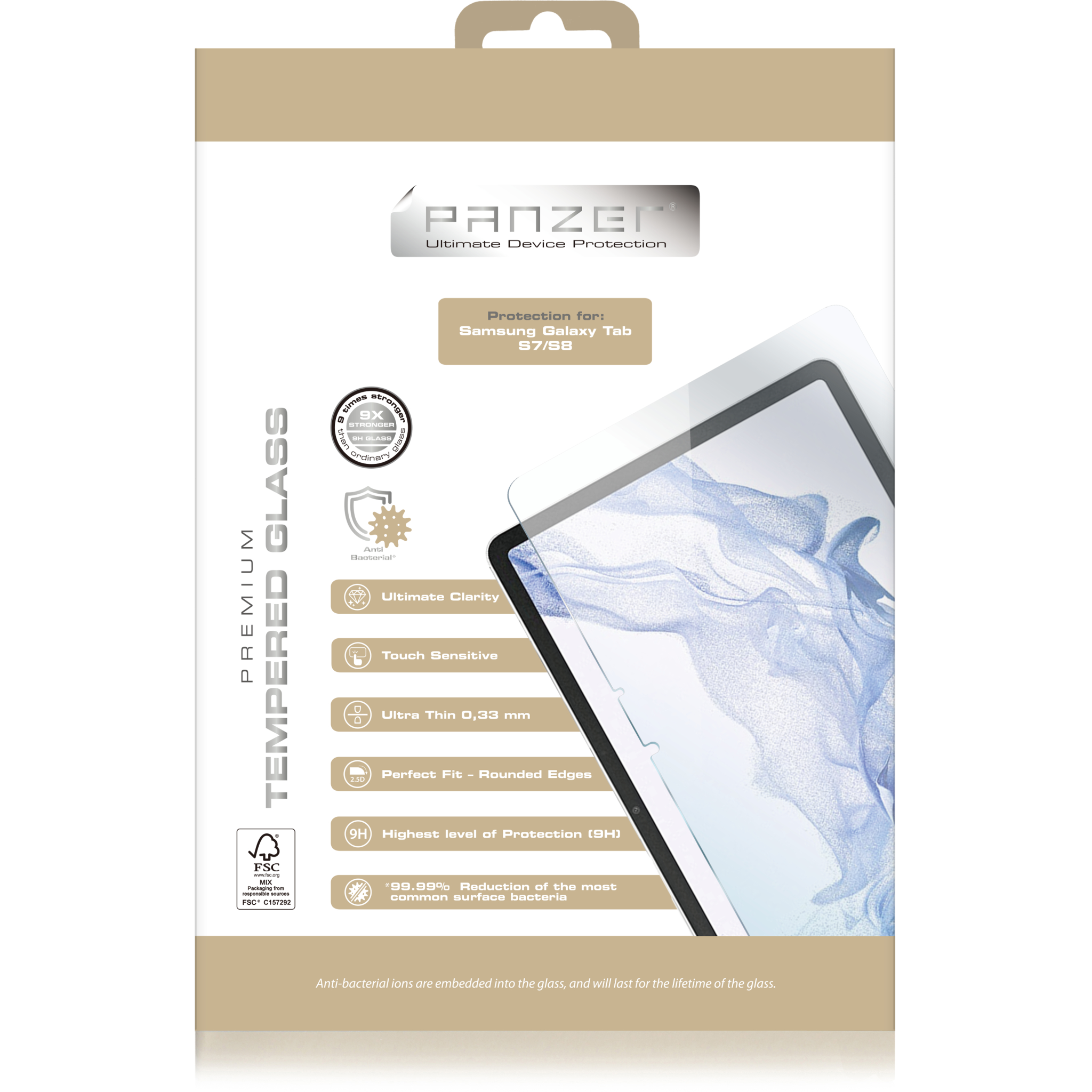 5706470138254 Panzer Samsung Galaxy Tab S8 Tempered Glass Computer & IT,Tablets,Tilbehør tablets 74600009520 0