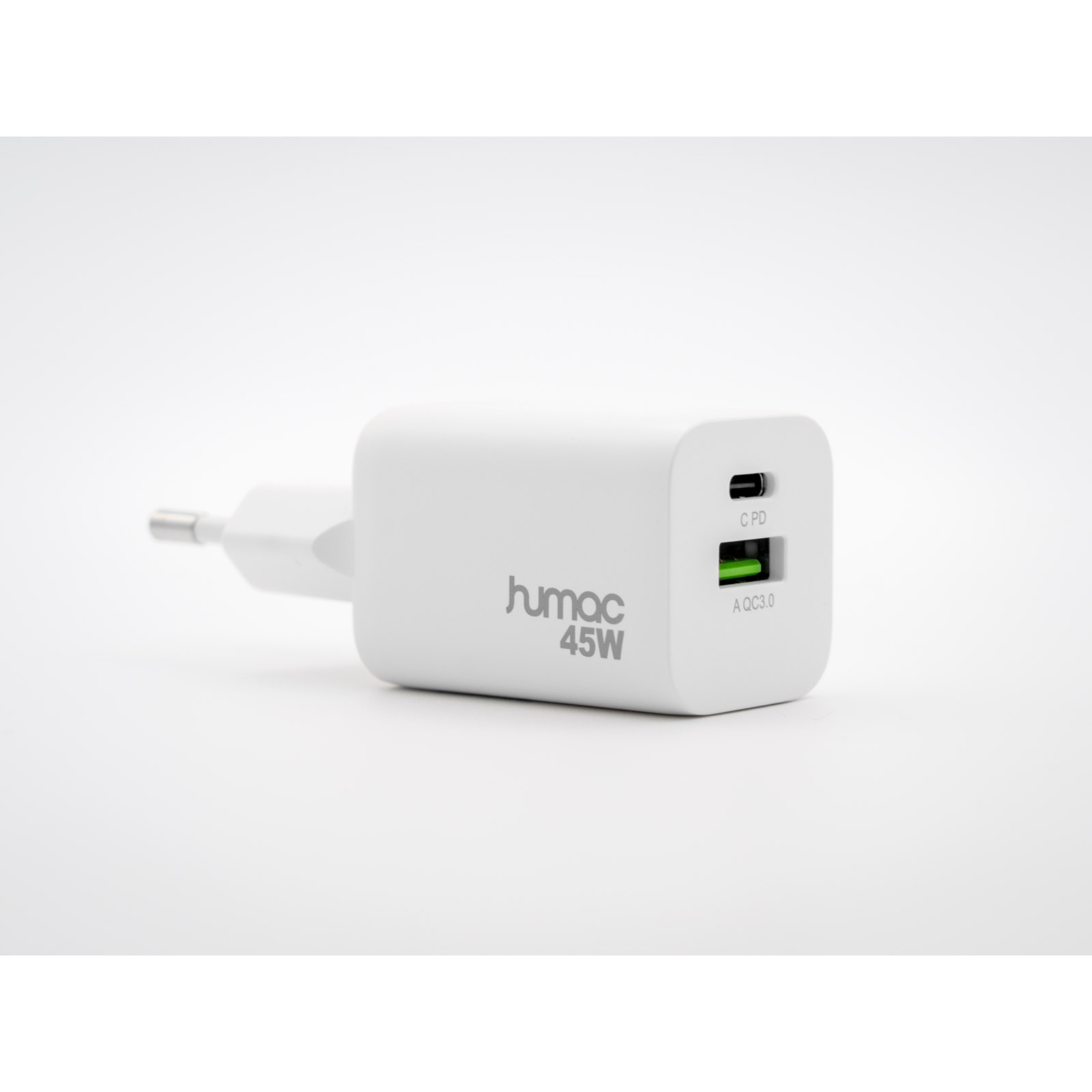 5706808054775 Humac Charger USB-C og USB-A 45W - HU20239 Telefon & GPS,Tilbehør mobiltelefoner,Tilbehør til iPhone 14900034520 20239