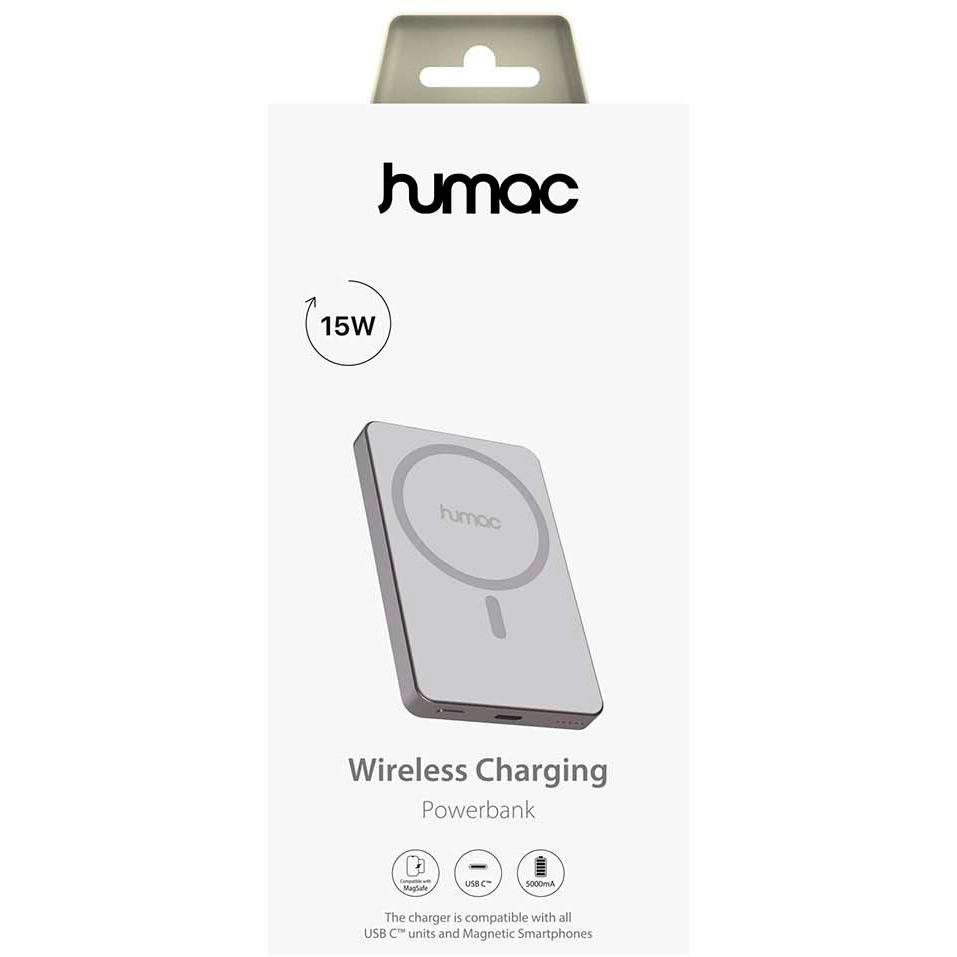 5706808055178 Humac Powerbank 5000 mAh med magsafe - 20257 Telefon & GPS,Tilbehør mobiltelefoner,Tilbehør til iPhone 14900038560 20257