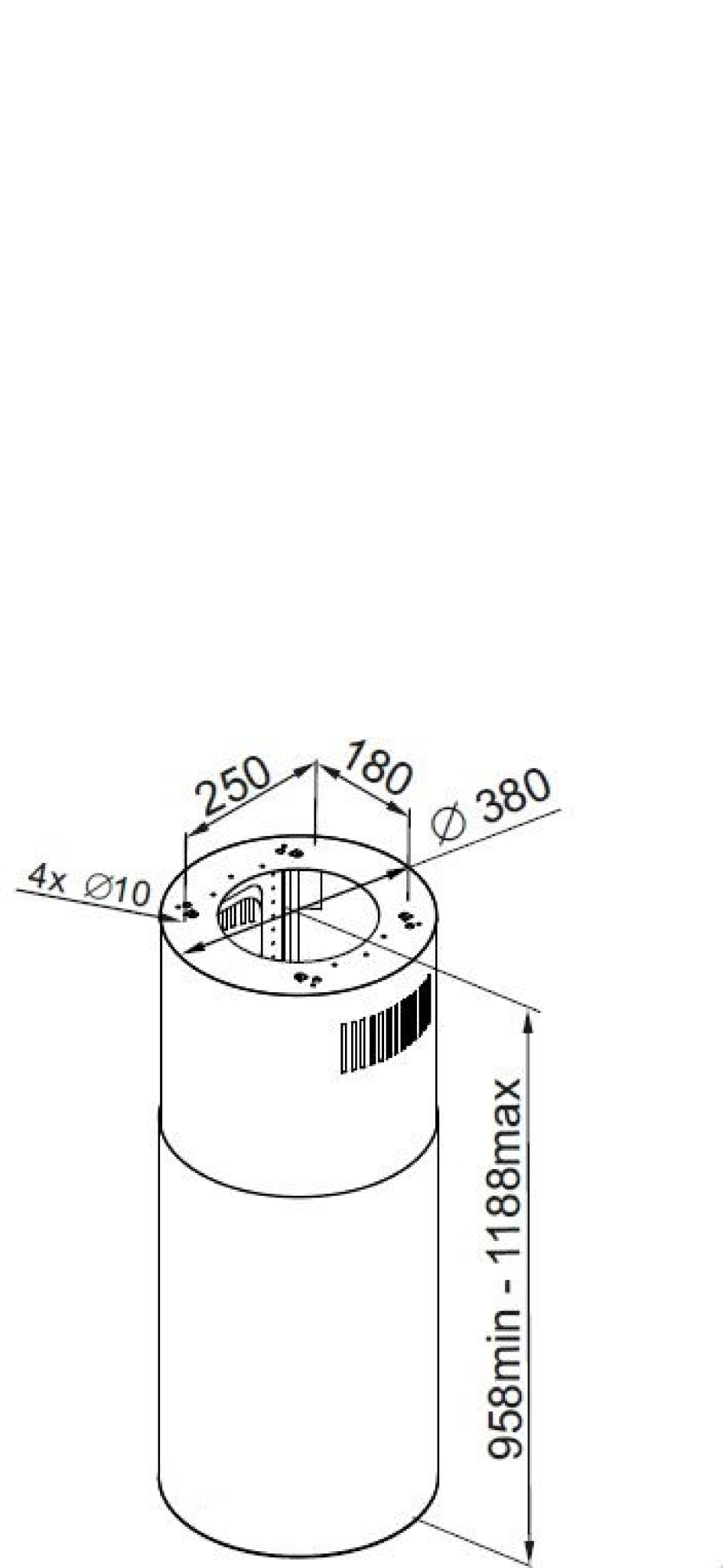 5707582012517 Witt Tube Free BN - Frithængende emhætte Hvidevarer,Emhætter,Frithængende emhætter 35000012220 Tube Free BN