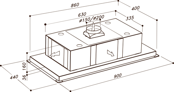 5707582991638 Witt WS 958 W XM-3 - Loftintegreret emhætte Hvidevarer,Emhætter,Loftsintegrerede emhætter 35000916380 WS 958 W XM-3