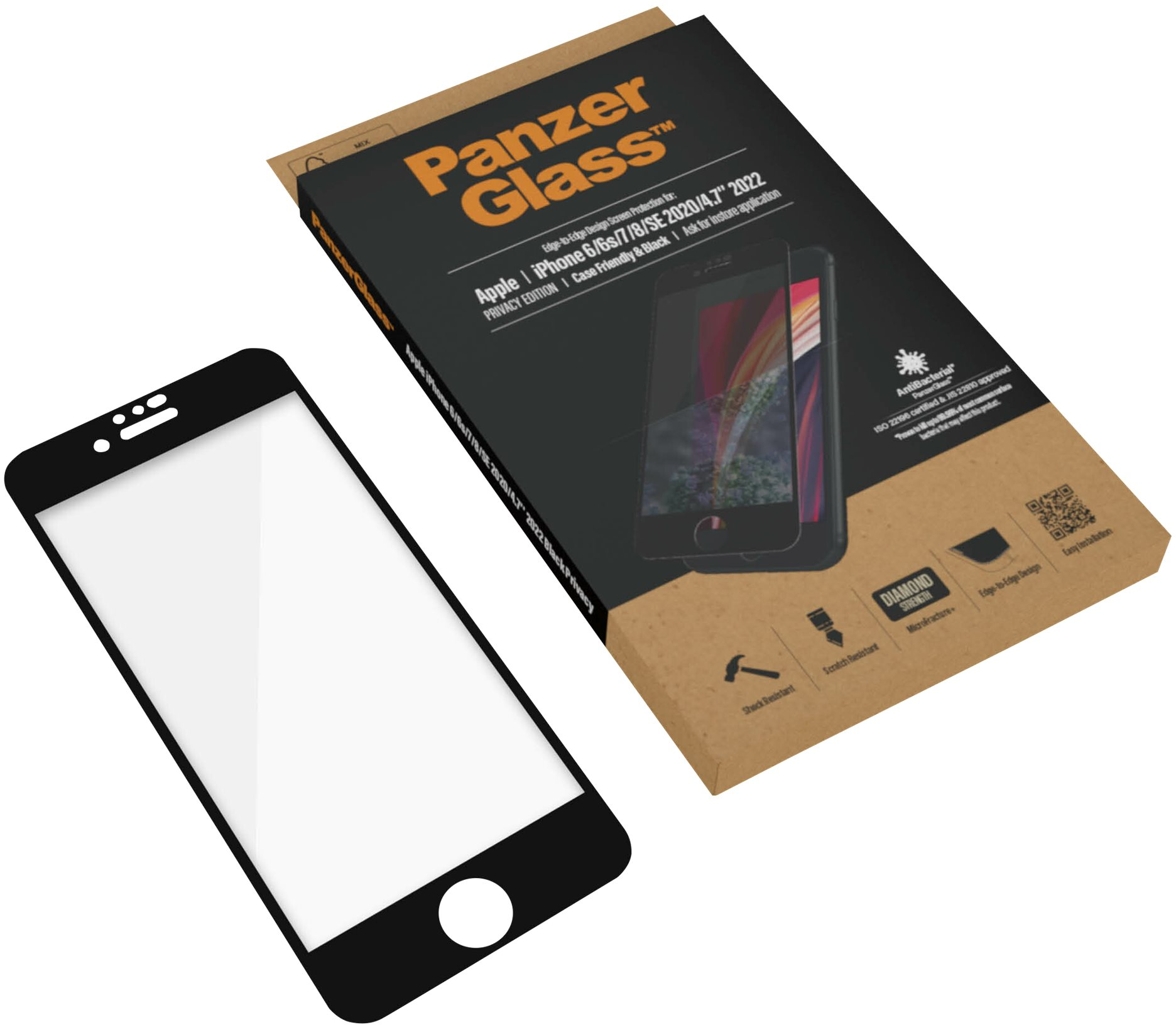 5711724026799 PanzerGlass Screen Protect iPhone 8/7/6s/6/SE (2020/2022), E Telefon & GPS,Tilbehør mobiltelefoner,Tilbehør til iPhone 14900030050 2679