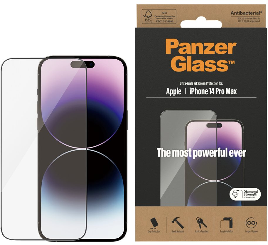 5711724027741 PanzerGlass Screen Protect iPhone 14 Pro Max/Ultra-Wide Fit, Telefon & GPS,Tilbehør mobiltelefoner,Tilbehør til iPhone 14900030170 2774