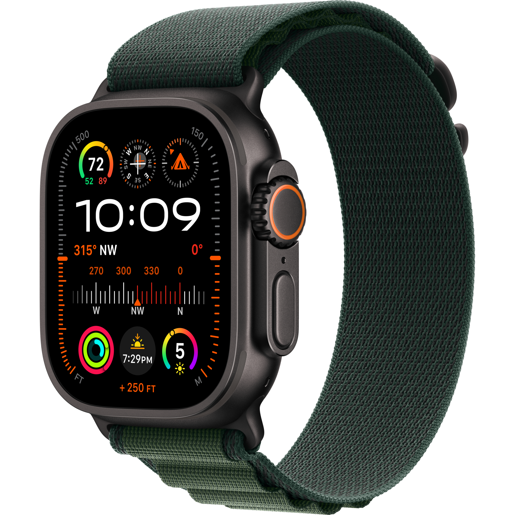 Watch Ultra 2 GPS+Cell. 49mm Black Tit. Case with Dark Green